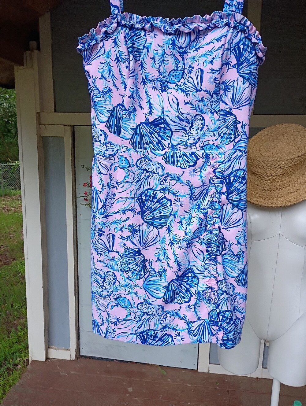 LILLY PULITZER SZ 4 NWOT ZENON RUFFLE MAGNOLIA LILAC ROMPER SLEEVELESS - Picture 2 of 9